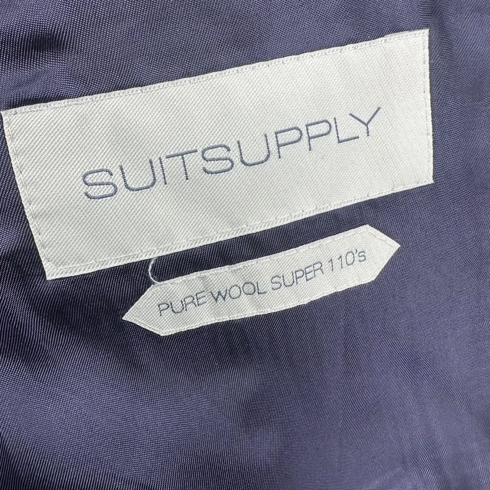 Suitsupply Lazio Suit Jacket Mens 44R Blue Pinstripe Wool Slim VBC Two Button